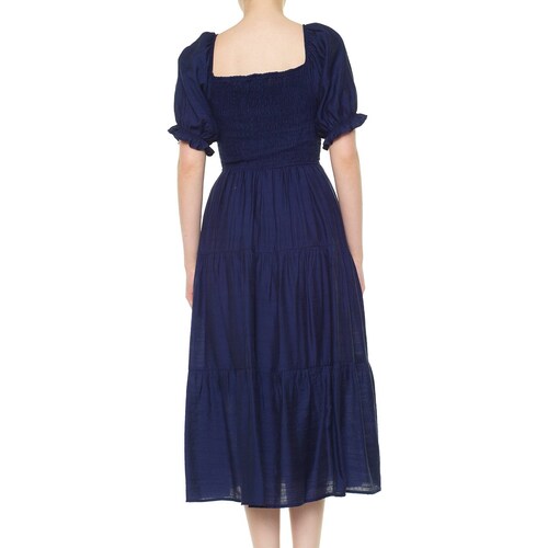 Vestido Largo con Olanes y Smock para Mujer Philosophy Jr Collec