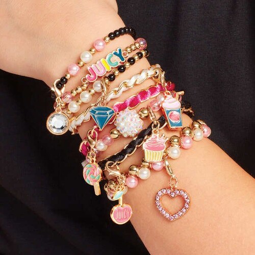 Mini Pulseras Rosas Y Brillantes