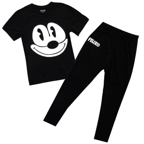 Pijama Estampada Félix el Gato Playera con Pantalón para Hombre