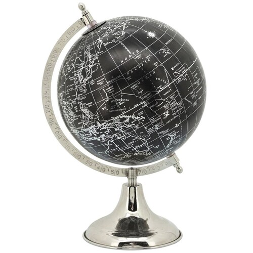 Globo Terráqueo Papel 33.02 Cm Negro Sagebrook