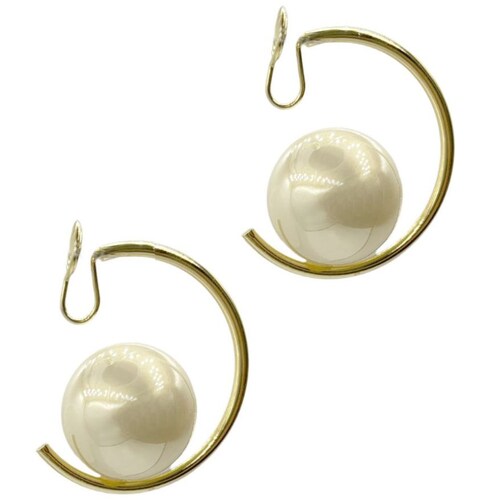 Aretes Clip Perla Dorado Aktuales
