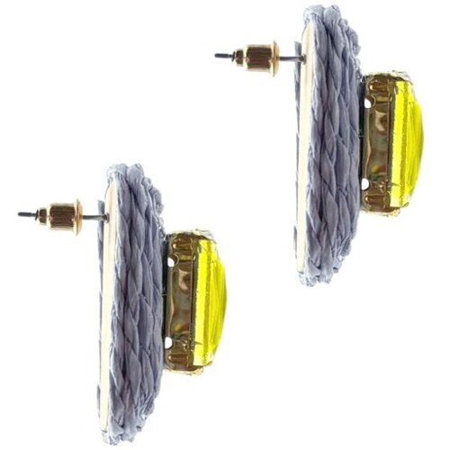 Aretes Mimbre Piedra Rectangular Aktuales
