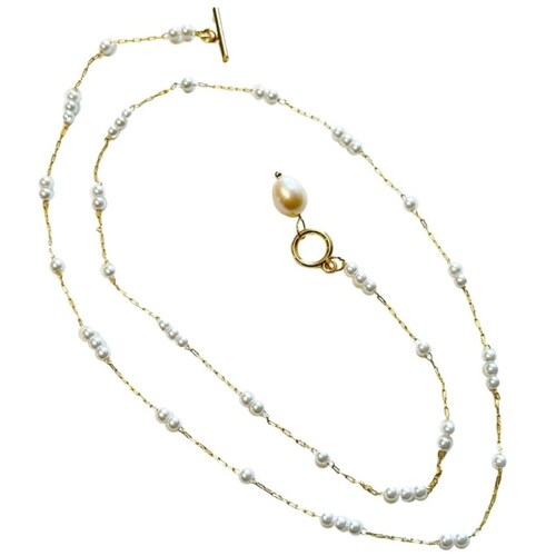 Collar Cadena Larga Perla Aktuales