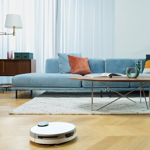 Aspiradora Robot Blanco Jetbot+ con Sensor Lidar Estación de Carga Y Limpieza Samsung