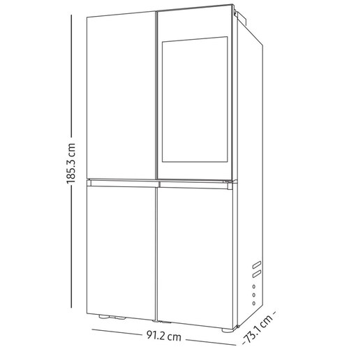 Refrigerador Bespoke Family Hub 23Ft Rf23Db9950Qdem Acero Samsung