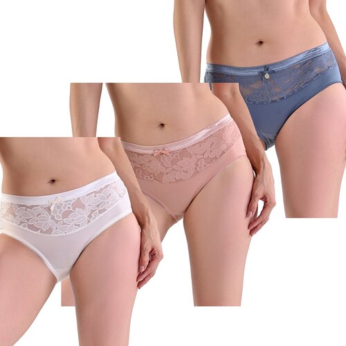 Set Panties 3 Pzas de Encaje Daisy Fuentes