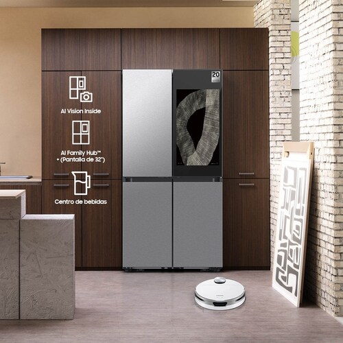 Refrigerador Bespoke Family Hub 29Ft Rf29Db9950Qdem Acero Samsung