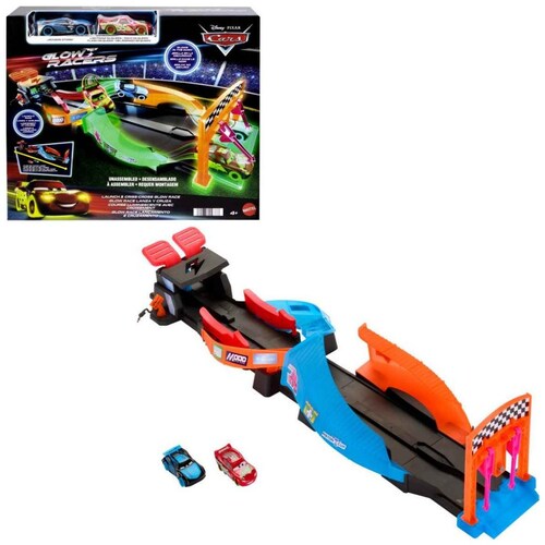 Pista Set de Carreras Glow Racing Cars de Disney y Pixar