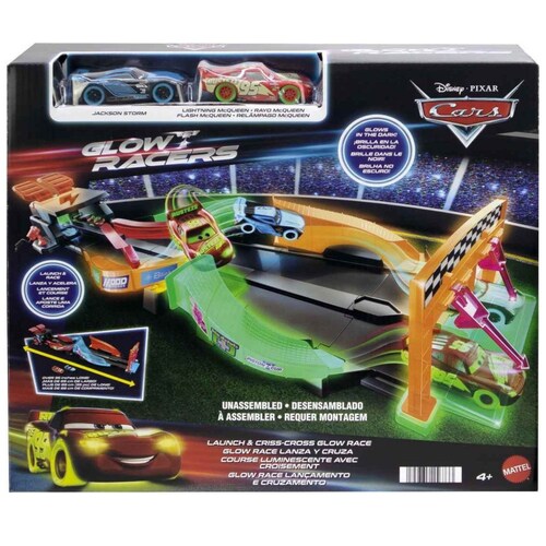 Pista Set de Carreras Glow Racing Cars de Disney y Pixar