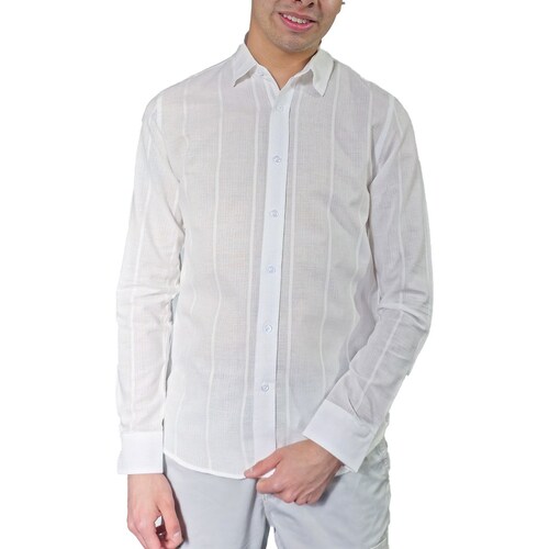 Camisa Casual Usport de Lino Diseño Liso para Hombre