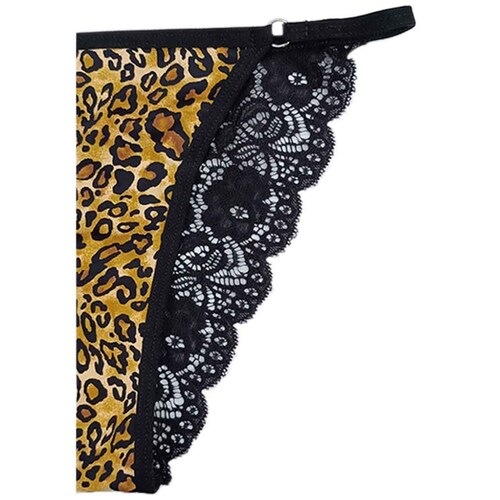 Tanga Microfibra Animal Print con Encaje Zelina