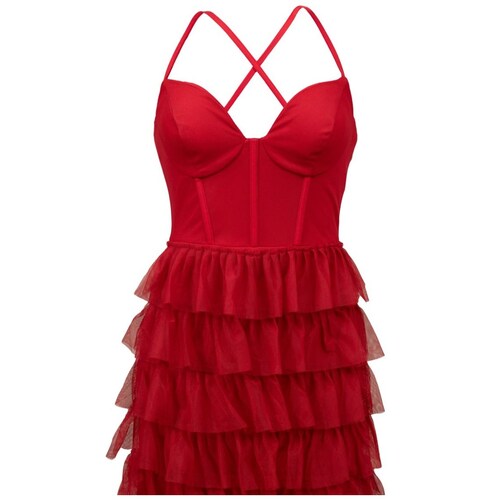 Vestido Largo de Tul Pink Gallery para Mujer
