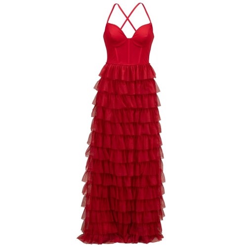 Vestido Largo de Tul Pink Gallery para Mujer