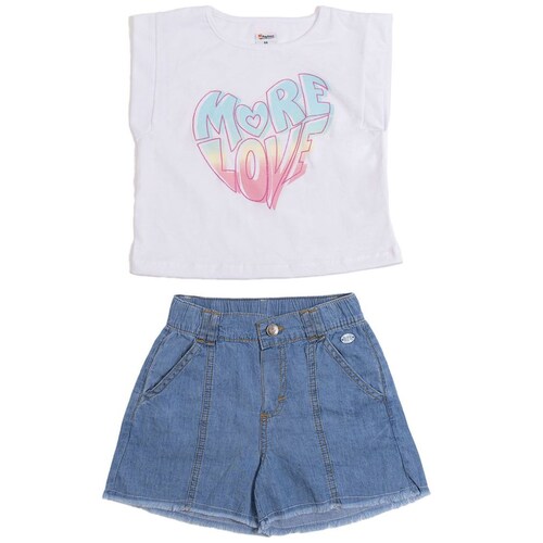 Conjunto Niña 2 Piezas Playera Sin Mangas y Short Mezclilla Being 2 Nice