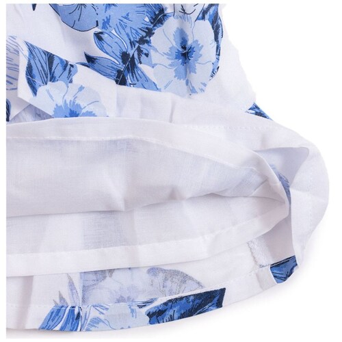 Conjunto para Bebé 2 Piezas Vestido de Tirantes Y Calzón Estampado Flor Azul Being 2 Nice