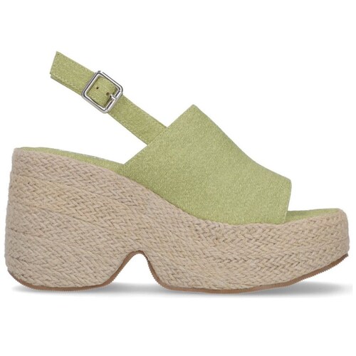 Sandalia Capa de Ozono con Plataforma y Yute Verde