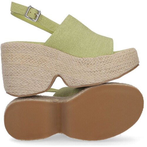 Sandalia Capa de Ozono con Plataforma y Yute Verde