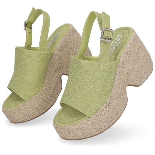 Sandalia Capa de Ozono con Plataforma y Yute Verde