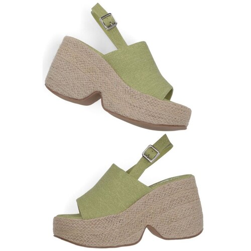 Sandalia Capa de Ozono con Plataforma y Yute Verde