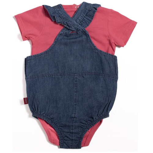 Conjunto para Bebé 2 Piezas Peto Corto Pañalero Manga Corta Lazy Snoopy