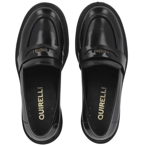 Mocasín con Plataforma y Antifaz Negro Quirelli