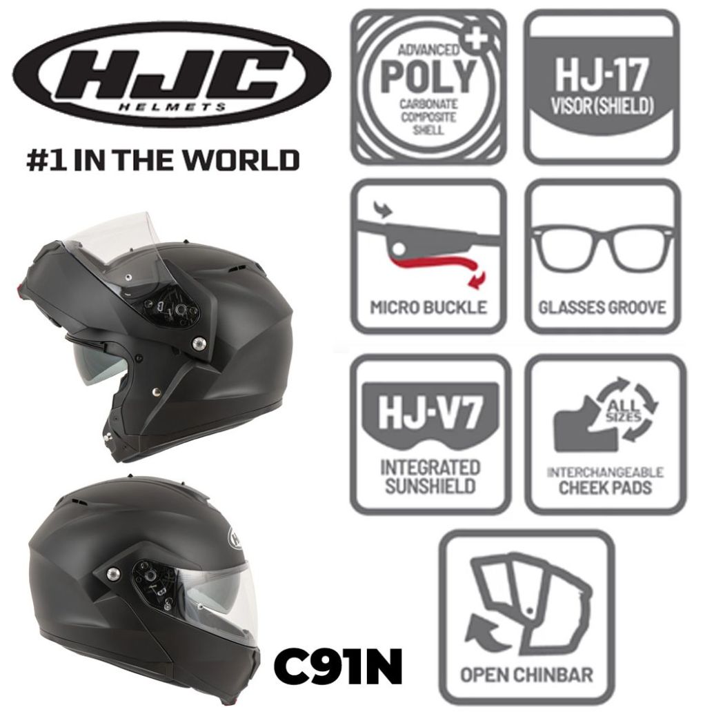 Casque modulable HJC C91N Semi Flat Titanium - Casque modulable sur La