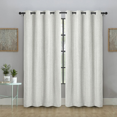Cortinas Videri Home 2 Paneles Cuadros 130X210 Cm Blackout Crema