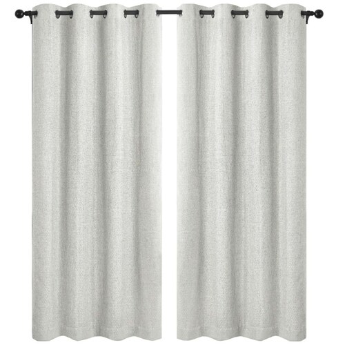 Cortinas Videri Home 2 Paneles Cuadros 130X210 Cm Blackout Crema