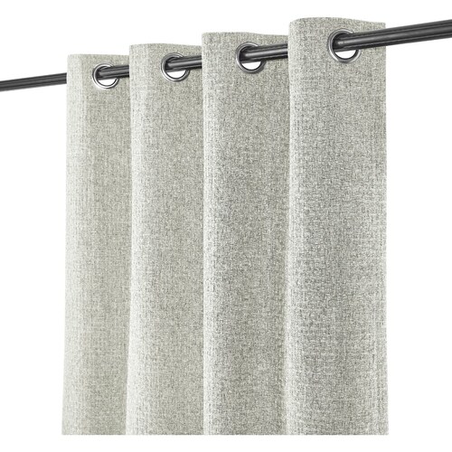Cortinas Videri Home 2 Paneles Cuadros 130X210 Cm Blackout Crema