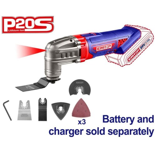 Multiherramienta Inalámbrica Oscilante, 6 Velocidades Emtop