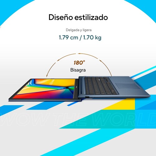 Laptop Asus Vivobook X1504Za-Nj972W Ci5 1235U 16G 512G Azul + Mochila y Mouse