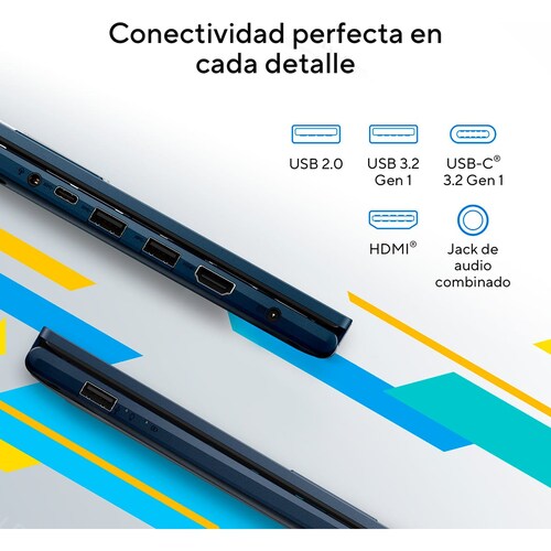 Laptop Asus Vivobook X1504Za-Nj972W Ci5 1235U 16G 512G Azul + Mochila y Mouse