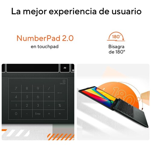 Laptop Asus Vivobook E1404Fa-Nk341W R5 7520U 8G 512G Negra + Mochila y Mouse