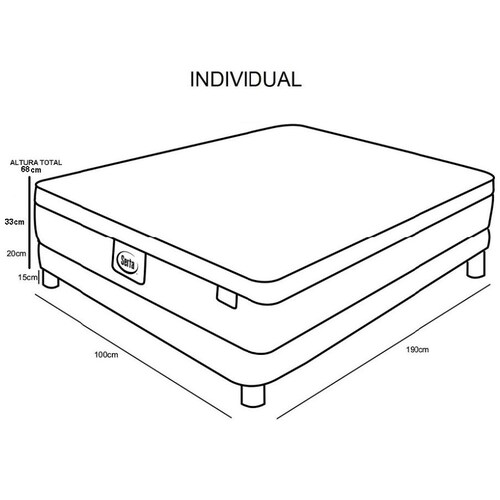 Juego de Colchón y Box Unique Individual Serta