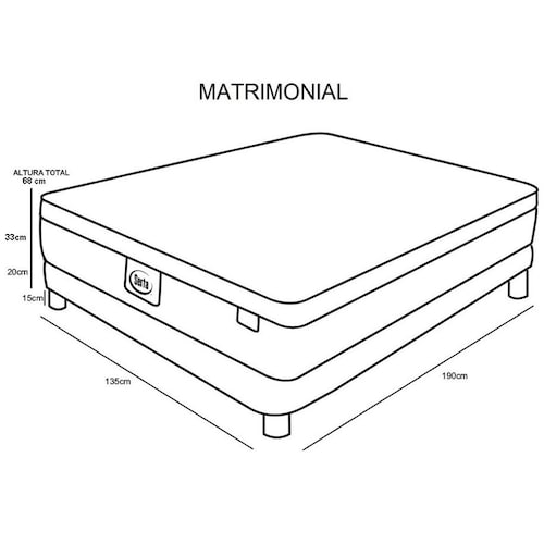 Juego de Colchón y Box Unique Matrimonial Serta