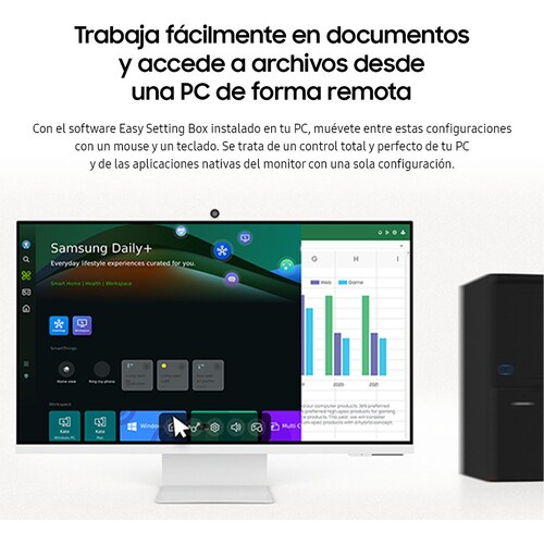 Monitor Inteligente Samsung  32 Pulgadas 4K con Cámara Ls32Dm801Ulxzx