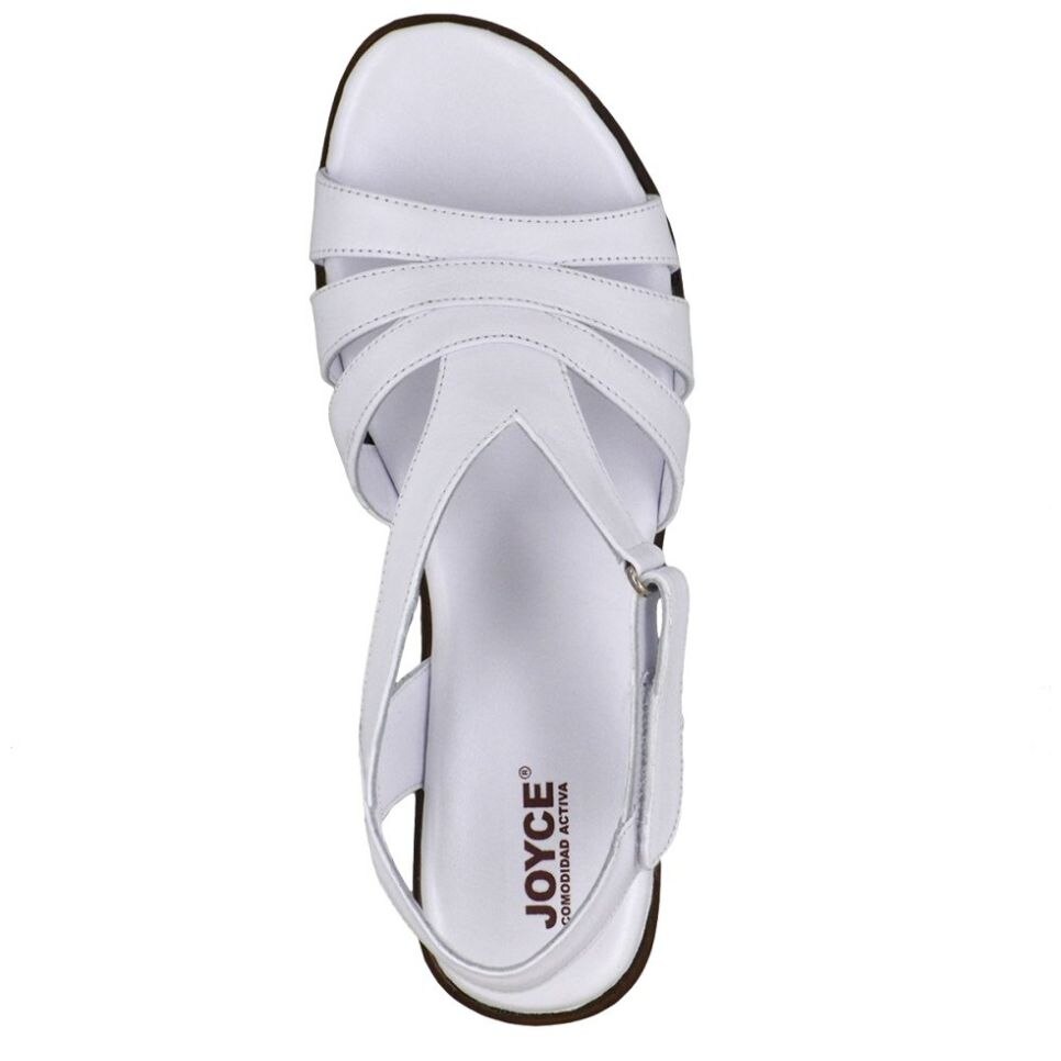 Sandalia Media Cuña con Tiras y Ajuste Blanco