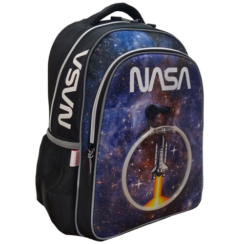 Mochila Nasa Neon Space Ahuttle Negro Fotrama