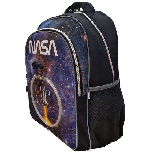 Mochila Nasa Neon Space Ahuttle Negro Fotrama