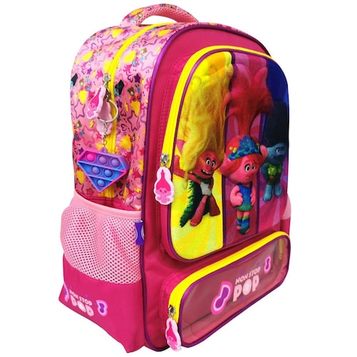 Mochila Prim Trolls Non Stop Pop Rosa Fotorama