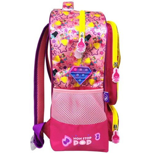 Mochila Prim Trolls Non Stop Pop Rosa Fotorama
