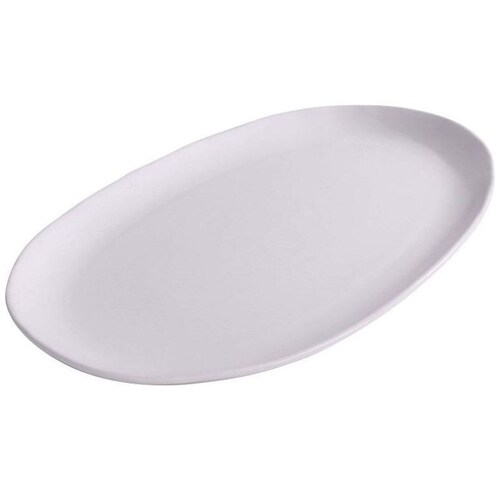 Platón Blanco Ovalado Esmalte Solido
