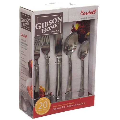 Set Cubiertos Cordell 20 Pz Acero Inoxidable Gibson