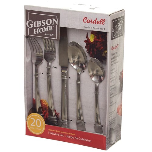 Set Cubiertos Cordell 20 Pz Acero Inoxidable Gibson