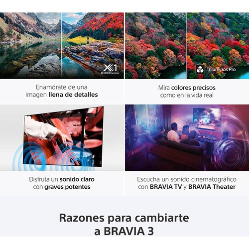 Pantalla Sony Bravia 3 Led 75 Pulgadas 4K Hdr Google Tv K-75S30