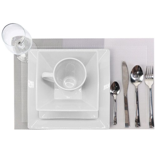 Vajilla de 40 Piezas Blanca Cuadrada para 4 Personas Home & Details