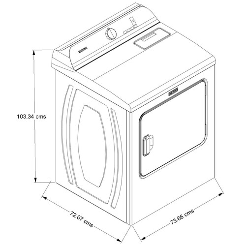 Secadora a Gas Pet Maytag 25Kg 7Mmgd6500Rw Blanca