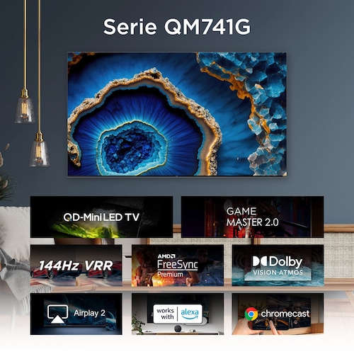 Pantalla Qd-Miniled Tcl 65 Pulgadas 4K Google Tv 65Qm741G