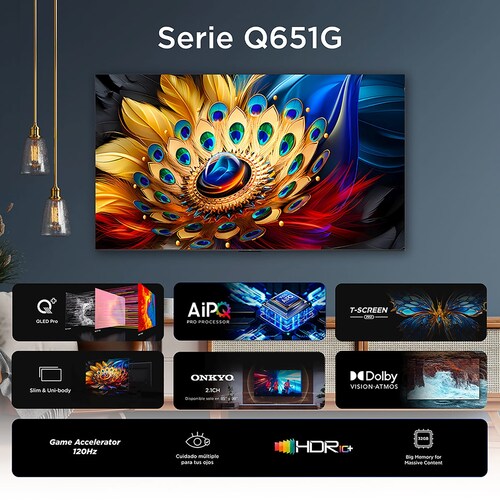 Pantalla Qled Tcl 98 Pulgadas 4K Google Tv 98Q651G