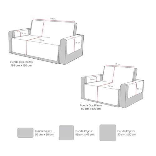Protector de Sala Fundas-Cojines Home & Details Suave 5 Piezas